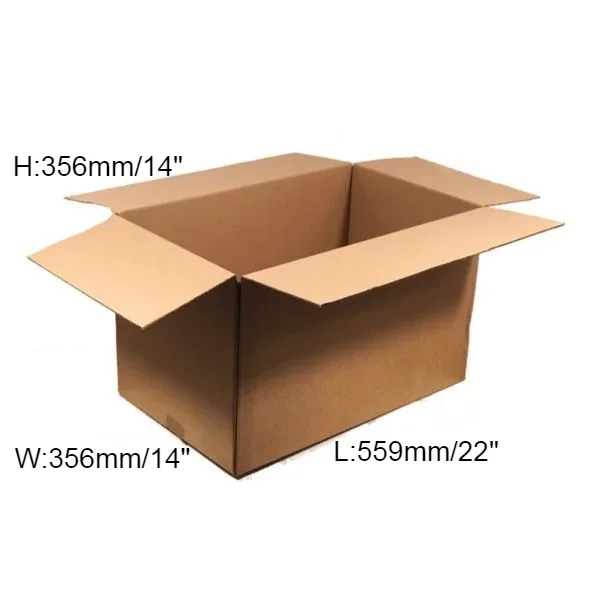 15 x Double Wall Cardboard Box – 565 x 355 x 360mm (22 x 14 x 14”)